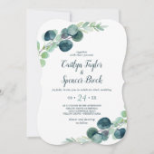 Lush Greenery en Eucalyptus Casual Wedding Kaart (Voorkant)