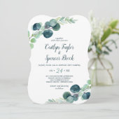 Lush Greenery en Eucalyptus Casual Wedding Kaart (Staand voorkant)