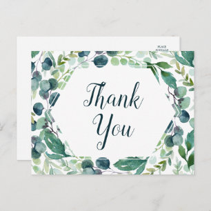 Lush Greenery en Eucalyptus Dank u Briefkaart