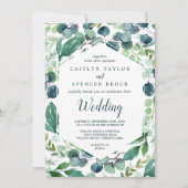 Lush Greenery en Eucalyptus Wedding Kaart (Voorkant)
