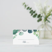 Lush Greenery en Eucalyptus Wedding Plaatskaartje (Staand voorkant)