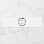 Lush Greenery en Eucalyptus Wreath Wedding Waterfles Etiket (Enkel label)