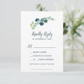 Lush Greenery & Eucalyptus Song Request RSVP Card (Staand voorkant)
