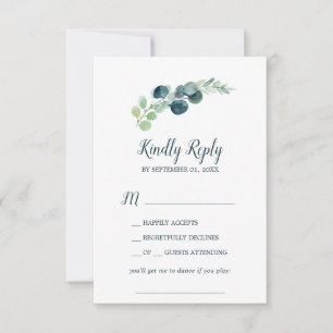Lush Greenery & Eucalyptus Song Request RSVP Card Kaartje