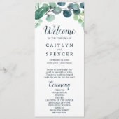 Lush Greenery & Eucalyptus Wedding Programme Programma (Voorkant)