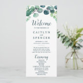 Lush Greenery & Eucalyptus Wedding Programme Programma (Staand voorkant)