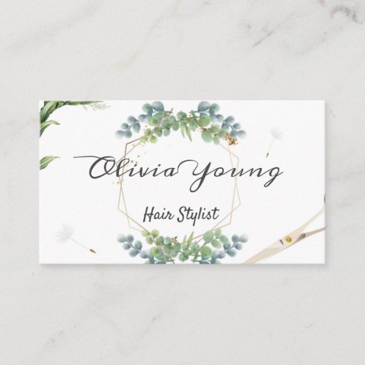 Lush Greenery floral Natural Dandelion Visitekaartje (Voorkant)