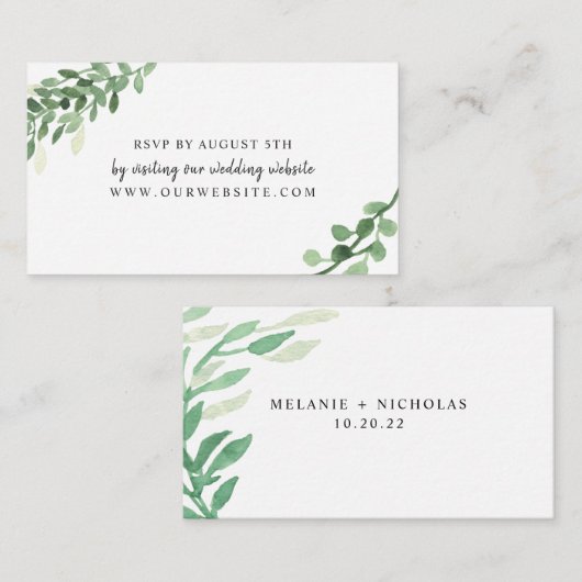 Lush Greenery mariage RSVP carte en ligne (Devant / Derrière)