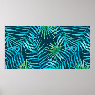 Lush greenery of tropical planten from oerwoud sea poster