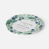 Lush Greenery Wreath Wedding Reception Papieren Bordje (Gekanteld)