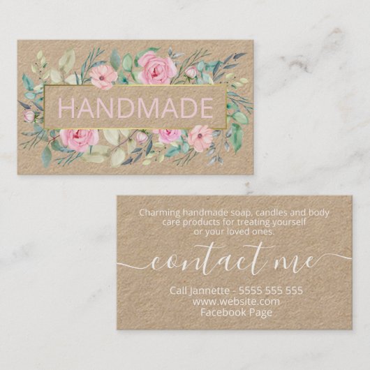 Lush Kraft Handmade Soap Bath Body Spa Candle Visitekaartje (Voorkant / Achterkant)