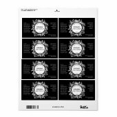 Lush Leaf Black en White Serum Labels (Full Sheet)