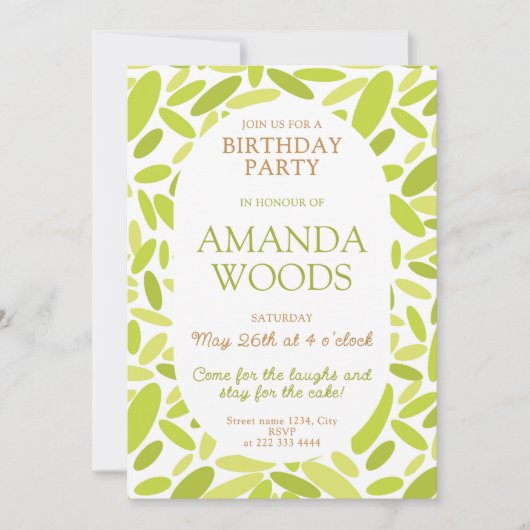 Lush Leafy Delight Verjaardag Kaart (Voorkant)