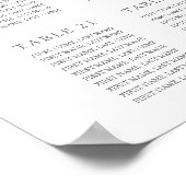 Lush Leaves Elegant 25 Table Wedding Seating Chart Poster (Hoek)