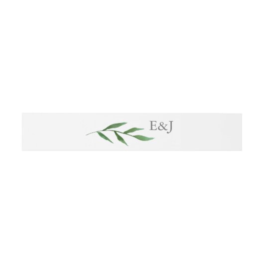 Lush Leaves Elegant Waterverf Wedding Monogram Uitnodigingen Wikkel (Vlak)