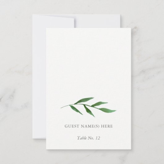 Lush Leaves Elegant Wedding Escort Kaart (Voorkant)