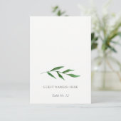 Lush Leaves Elegant Wedding Escort Kaart (Staand voorkant)