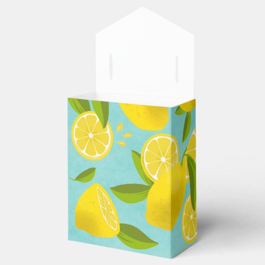 Lush Lemon - blauwgroen Party Favor Box Bedankdoosjes (Geopend)