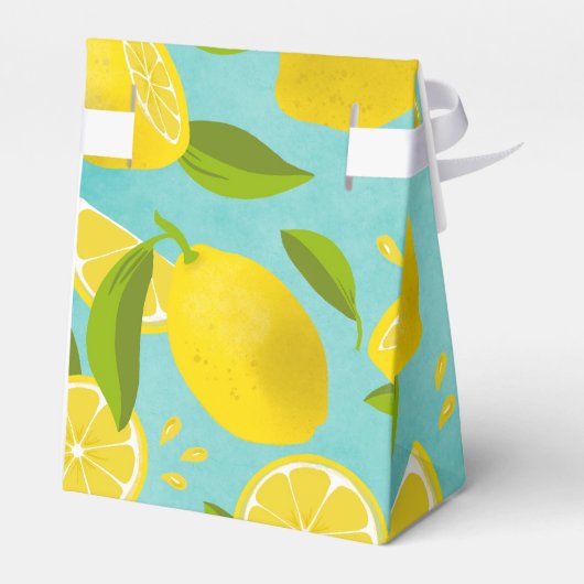 Lush Lemon - blauwgroen Party Favor Box Bedankdoosjes (Achterkant)