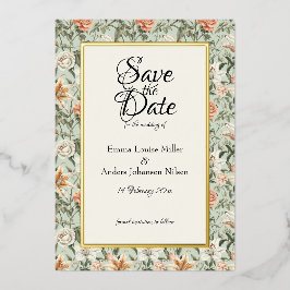 Lush Luxe, Tiger Lily & Mint, Bewaar de datum Folie Uitnodiging