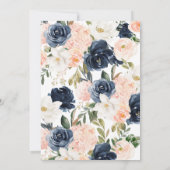 Lush Magnolia Roos Navy Blue & Blush Vrijgezellenf Kaart (Achterkant)