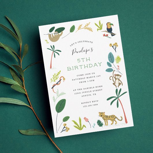 Lush Oerwoud Birthday Party Kaart