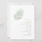 Lush Palm Leaf Mariage Menu Moss Green ID956 (Devant)