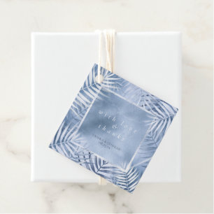 Lush Palm Leaf Wedding Bedankt Windsor Blue ID956 Bedankjes Labels