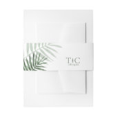 Lush Palm Leaf Wedding Green/White ID956 Uitnodigingen Wikkel (Voorkant Voorbeeld)