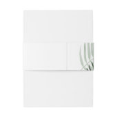 Lush Palm Leaf Wedding Green/White ID956 Uitnodigingen Wikkel (Achterkant Voorbeeld)