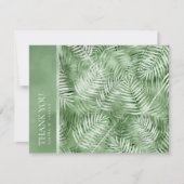 Lush Palm Leaf Wedding Moss Green ID956 Bedankkaart (Voorkant)