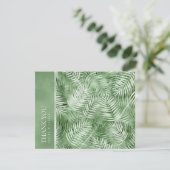 Lush Palm Leaf Wedding Moss Green ID956 Bedankkaart (Staand voorkant)