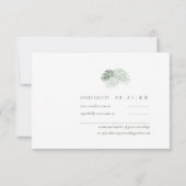Lush Palm Leaf Wedding Moss Green ID956 RSVP Kaartje (Achterkant)