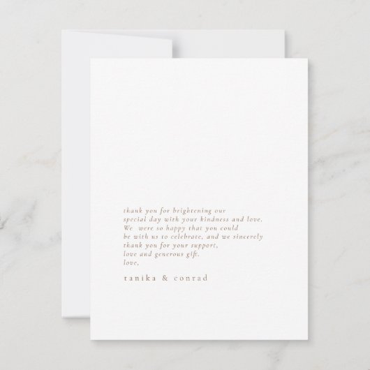 Lush Palm Leaf Wedding Photo Terra Cotta ID956 Bedankkaart (Achterkant)