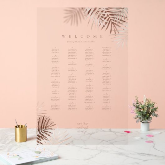 Lush Palm Leaf Wedding Seating Terra Cotta/W ID956 Acryl Bord (Huwelijk)