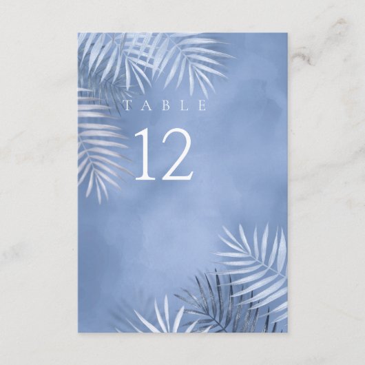 Lush Palm Leaf Wedding Table No. Windsor Blu ID956 Kaart (Voorkant)