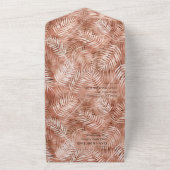 Lush Palm Leaf Wedding Terra Cotta ID956 All In One Uitnodiging (Buitenkant)