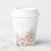 Lush Palm Leaf Wedding Terra Cotta/Wht ID956 Papieren Bekers (Voorkant)