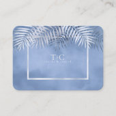 Lush Palm Leaf Wedding Website Windsor Blue ID956 Informatiekaartje (Voorkant)