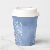 Lush Palm Leaf Wedding Windsor Blue ID956 Papieren Bekers (Rechts)