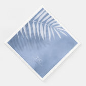 Lush Palm Leaf Wedding Windsor Blue V3 ID956 Servet (Hoek)