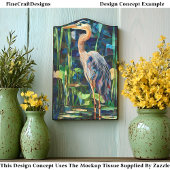 Lush Paper Mosaic Collage Heron Bird BV5 Decoupage Tissuepapier