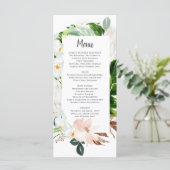 Lush Paradise Tropical Floral Wedding Menu (Staand voorkant)