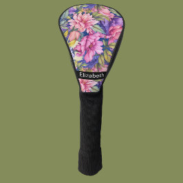 Lush Pink and Purple Flowers Personalized Golfheadcover