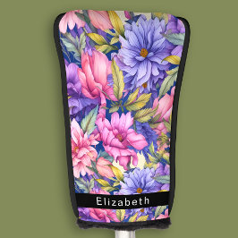 Lush Pink and Purple Flowers Personalized Golfheadcover