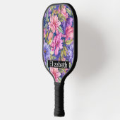 Lush Pink and Purple Flowers Personalized Pickleball Paddle (Links)