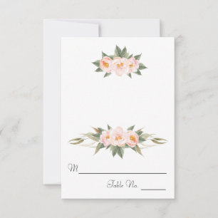 Lush Pink Peonies Floral Escort Kaart