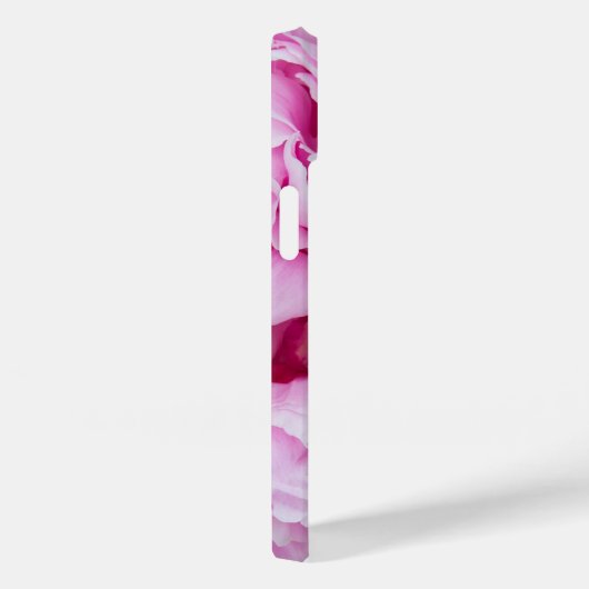 Lush Pink Peonies Monogram Hoesje-Mate iPhone Case (Achterkant / Rechts)