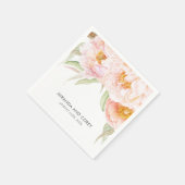 Lush Pink Peonies Waterverf Floral Servetten (Hoek)