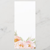 Lush Pink Pioenrozen Floral Menu (Achterkant)